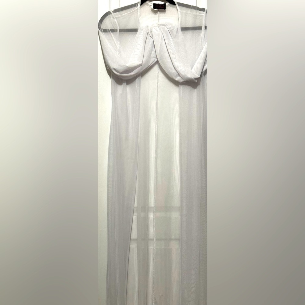 (30)- 🔥 White Sheer Hot Miami Swimsuit 🩱 Cover Long Sleeve Full Length!💋